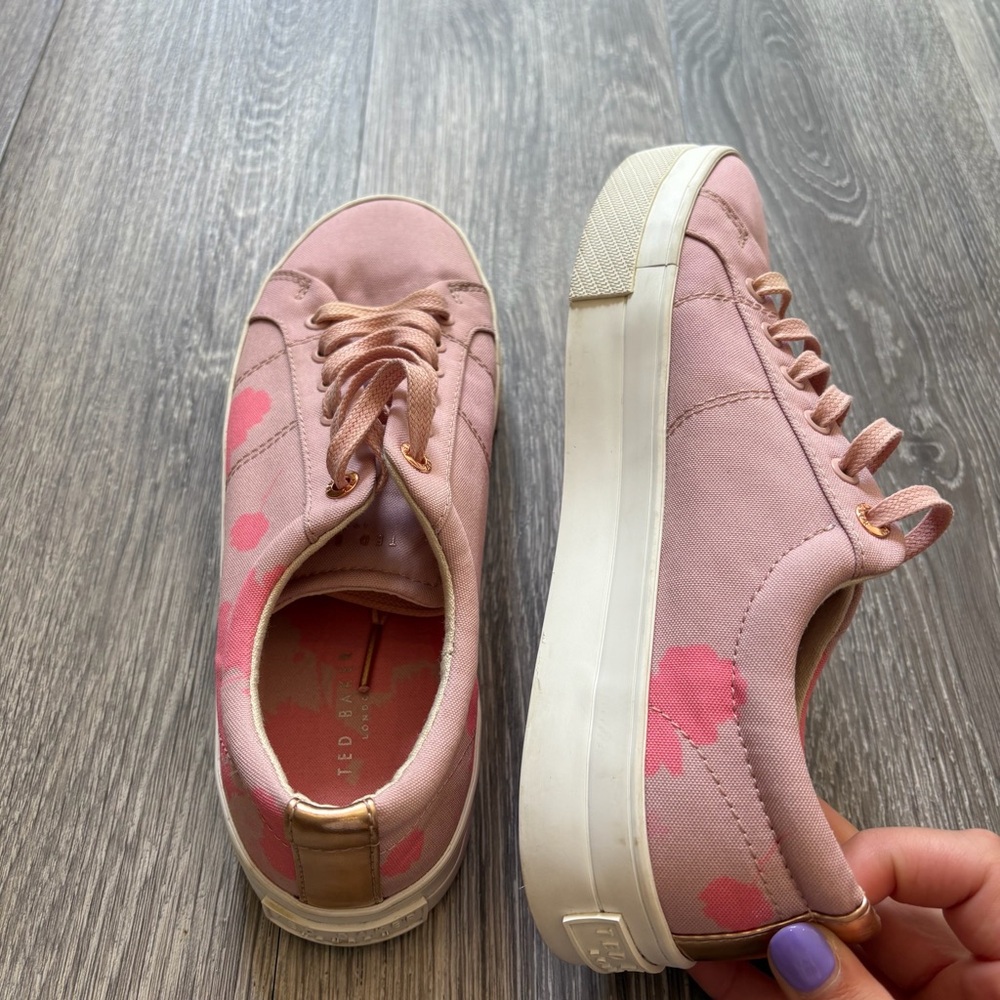 Ted Baker Ephie Blush Pink Canvas Sneakers - Picture 7 of 8